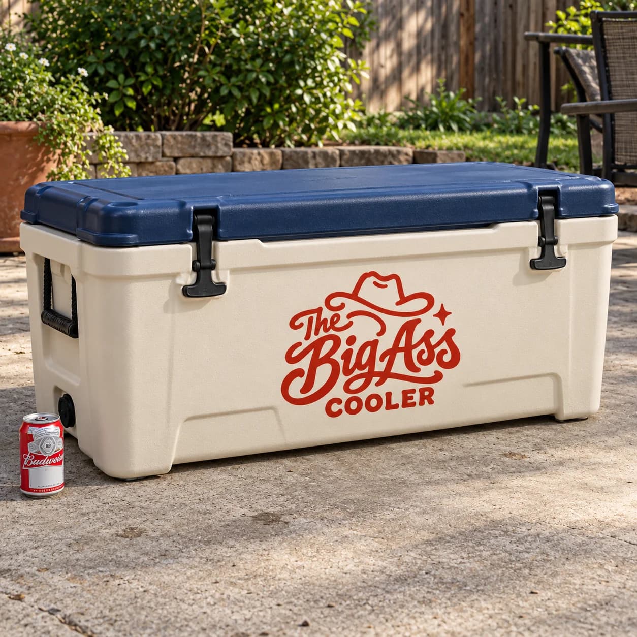 Long Big Ass hard cooler with a prominent front brand mark.